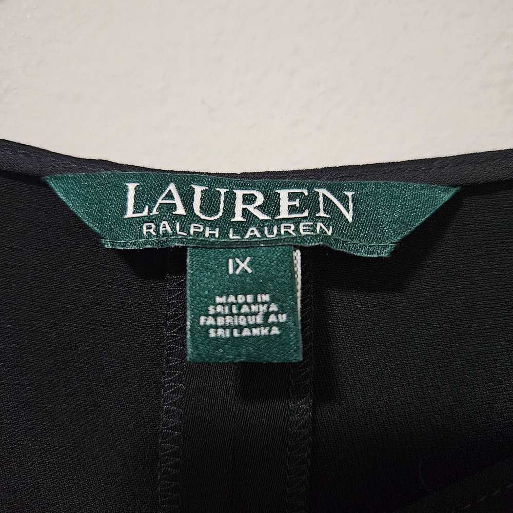 Lauren Ralph Lauren Black Bell Sleeve Boat Neck Blouse Plus Size 1X Top - Picture 4 of 6